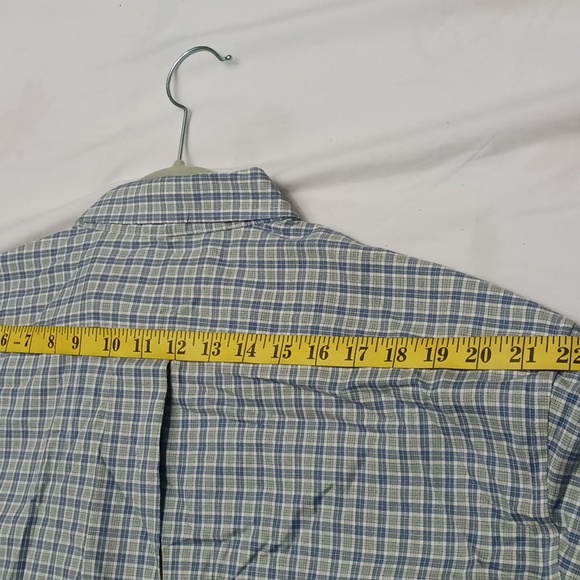 L.L.Bean size XXL-Tall men's plaid blue and white long sleeves shirt. - Picture 15 of 16